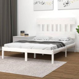 vidaXL Bed Frame without Mattress White 140x200 cm Solid Wood