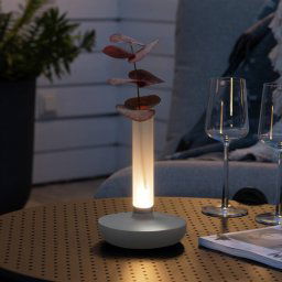 Konstsmide Biarritz LED table lamp IP54, battery, CCT, white