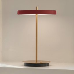 UMAGE LED rechargeable table lamp Asteria Move ruby red/brass 31 cm