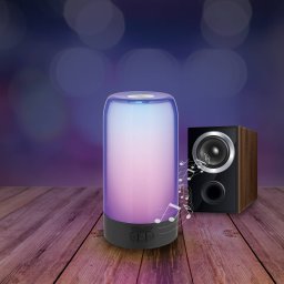 Prios LED table lamp Valtari, white, height 19 cm, RGB