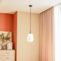 Lucande Lirien pendant light, black, glass, Ø 20 cm