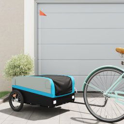 vidaXL Bike Trailer Black and Blue 45 kg Iron