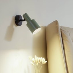 Lindby wall spotlight Ovelia, green/black, metal, E27