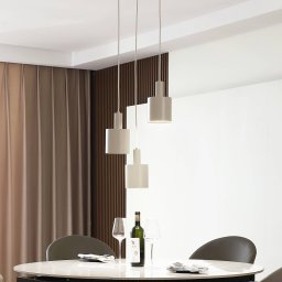 Lindby hanging light Ovelia, beige, 3-bulb, metal, E27