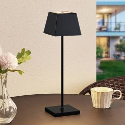 Lucande Patini LED table lamp for outdoors, black