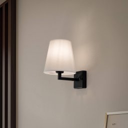 Opviq Profile 4659 wall lamp, black, white fabric shade