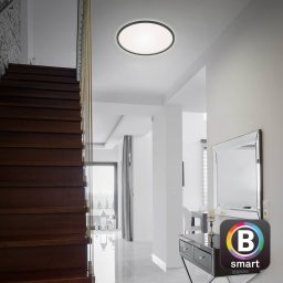 Briloner LED ceiling lamp Slim smart black dimmable CCT Ø 42 cm