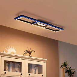 Lucande Smart LED ceiling light Tjado 115 cm black RGB CCT