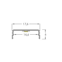 BRUMBERG One LED surface-mounted profile, aluminium, flat, 2 metres