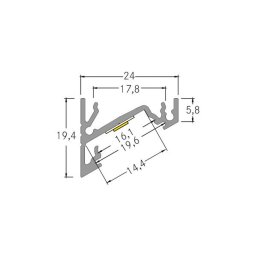 BRUMBERG One LED surface-mounted corner profile, aluminium, 3 metres