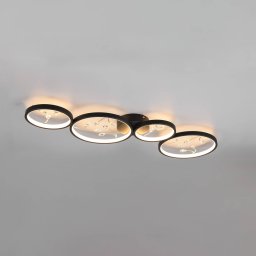 Trio Lighting LED ceiling lamp Groovy 4-bulb black 3,000K