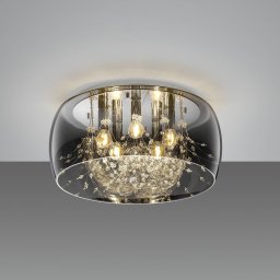 Trio Lighting Crystel glass ceiling light, chrome, Ø 50 cm