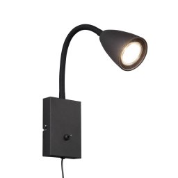 Trio Lighting Wanda wall light with plug, matt black