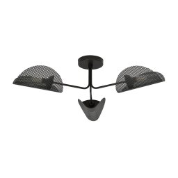 Euluna Gomez ceiling light, black, 3-bulb