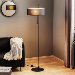 ACB ILUMINACIÓN Clip textile floor lamp, black, height 150 cm