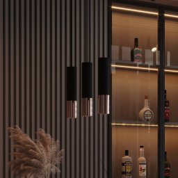 Euluna Thalassa hanging light, 3-bulb, GU10, black/copper