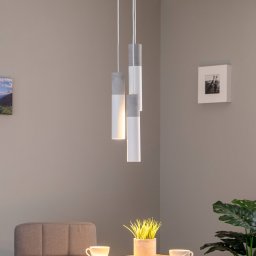 Euluna Isabeau pendant light, 3-bulb, white/grey