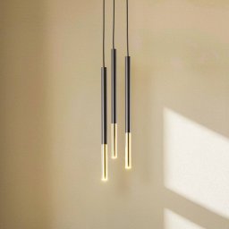 Euluna Thalassa pendant lamp, 3-bulb, G9, black/chrome, round