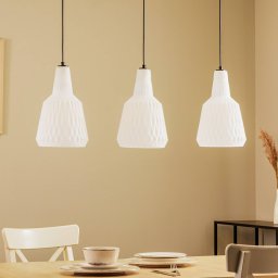 Lindby pendant light Belarion, opal, 3-bulb, glass, Ø 23 cm