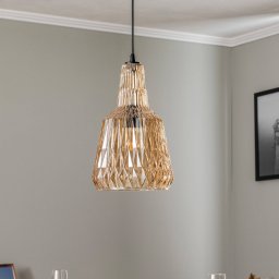 Lindby pendant light Belarion, amber, glass, Ø 23 cm