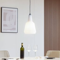 Lindby pendant light Belarion, opal, 1-bulb, glass, Ø 23 cm