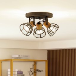 Lindby Arinthea downlight, 3-bulb, black, steel, E14