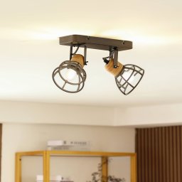 Lindby Arinthea downlight, 2-bulb, black, steel, E14