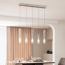 Lucande LED ceiling light Korvitha, 5-bulb, grey, glass