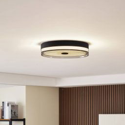 Lindby LED ceiling light Aldorin, 40 cm, black, plastic