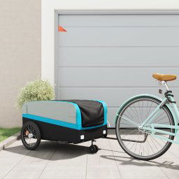 vidaXL Bike Trailer Black and Blue 45 kg Iron