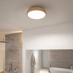 Paulmann Oka LED ceiling light IP44 CCT wood look