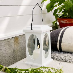 STAR TRADING Flame decorative light, lantern shape, white