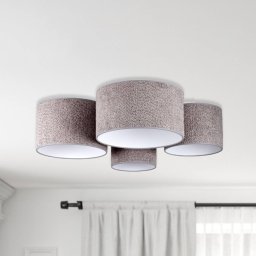 Euluna Boucle ceiling light with four lampshades, grey