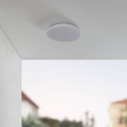 Lindby LED outdoor ceiling light Astera, white, 3,000 K, Ø 33 cm