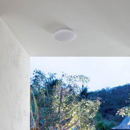 Lindby LED outdoor ceiling light Doki, 26 cm, white, plastic