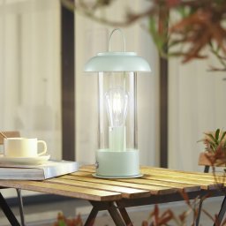 Lindby rechargeable table lamp Yvette, green, IP44, touch dimmer