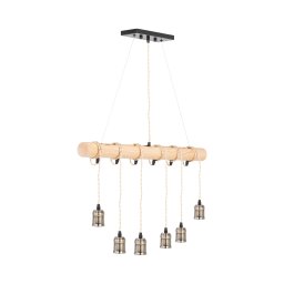 Pendant Light - 6 light sources - wooden beam