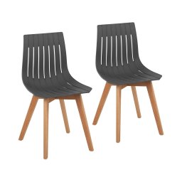 Chair - set of 2 - up to 150 kg - seat 50 x 47 cm - grey