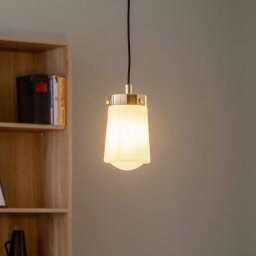 Argon Pasadena pendant light, 1-bulb, brass/white