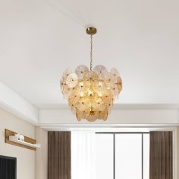 Searchlight Wagon Wheel pendant light, 9-bulb