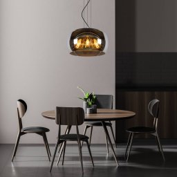 Lucide Olivia pendant light smoked glass lampshade Ø 40cm