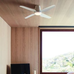 Beacon Lighting Beacon LED ceiling fan Aria CTC white 122 cm quiet