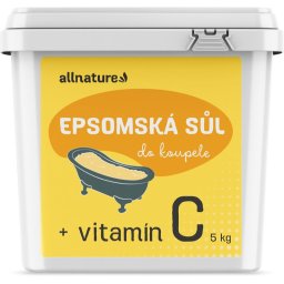 Allnature Epsom salt + vitamín C Bath Salts with vitamin C 5000 g