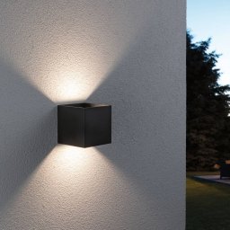 Paulmann LED outdoor wall lamp Cybo, RGBW, 10 cm, anthracite