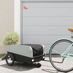 vidaXL Bike Trailer Black and Grey 45 kg Iron