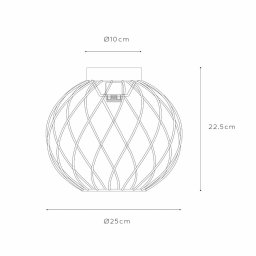 Lucide Danza ceiling light, cage lampshade, Ø 25 cm black