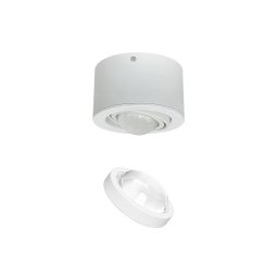 Lindby spotlight Jyla, white, 3,000 K, Ø 13 cm, lens, aluminium