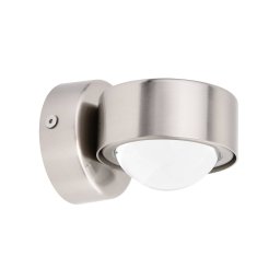 Lindby wall spotlight Jyla, nickel, 3,000 K, down, lens