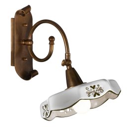 Cremasco Country-rustic Marostica ceramic wall lamp, brown