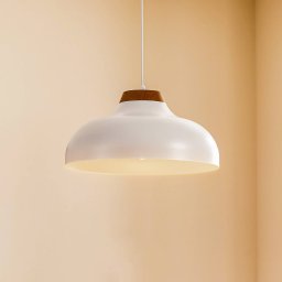 Luminex Gus pendant light with metal shade, white